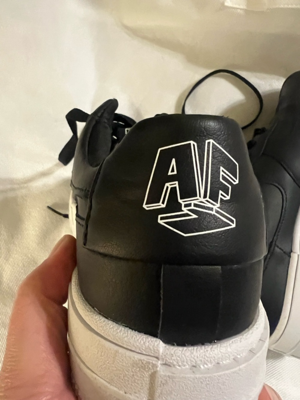 Nike Air Force 1 Pixel Size 8.5 Black and White - WORN ONCE - Picture 6 of 12